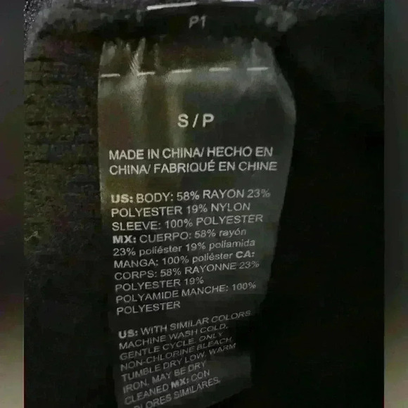 WHBM Black Pleated Drama Sleeve Sweater Dress  Size S NWT - Picture 8 of 9